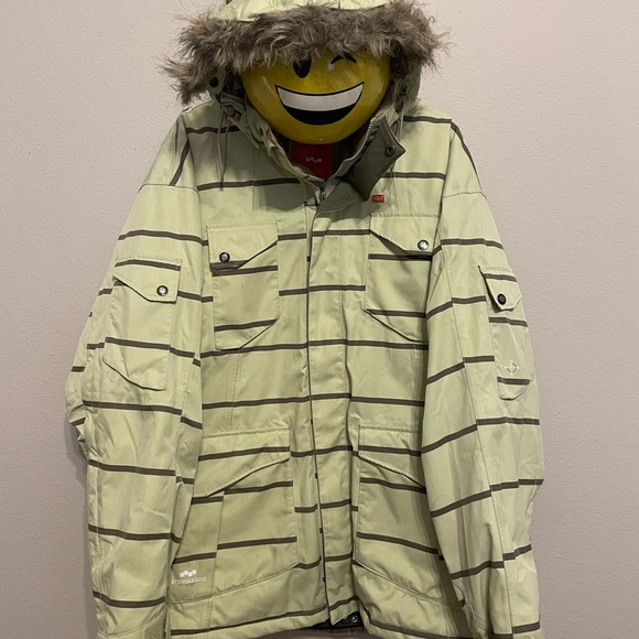 Foursquare striped mens snowboard jacket- Large - Picture 1 of 5